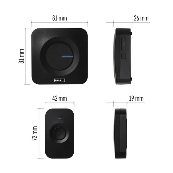 Emos Funkklingel 3x AAA 180m 5 Stufen P5728