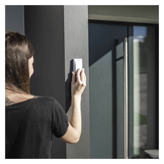 Emos Funkklingel netzbetrieben batterielose Taste 180m Weiß P5729