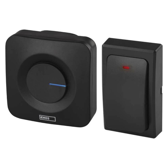 Emos Funkklingel netzbetrieben batterielose Taste 180m Schwarz P5729B