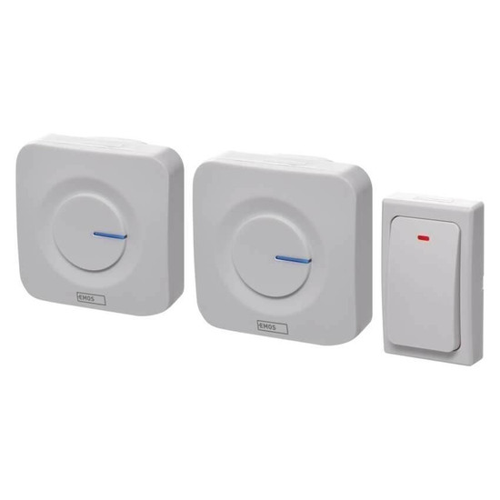 Emos Funkklingel netzbetrieben batterielose Taste 180m 6 Tasten P5731
