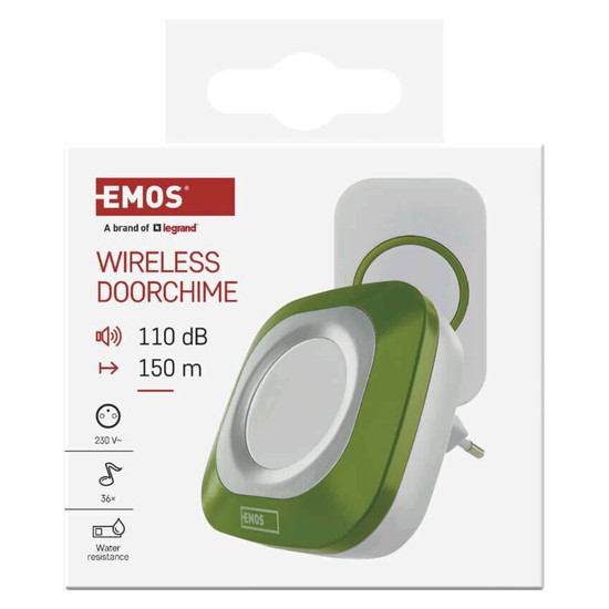 Emos Funkklingel netzbetrieben mit Blitzlicht 150m Gold P5733G