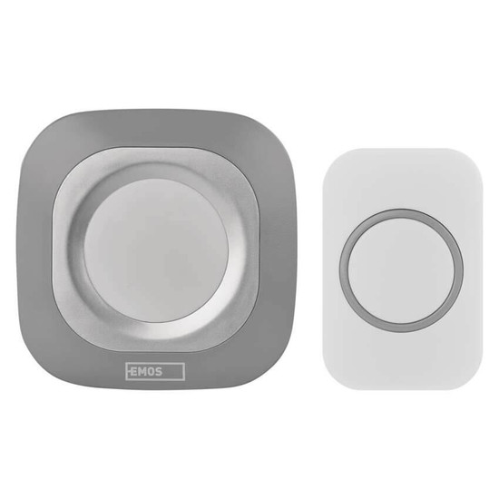 Emos Funkklingel netzbetrieben mit Blitzlicht 150m Silber P5733S