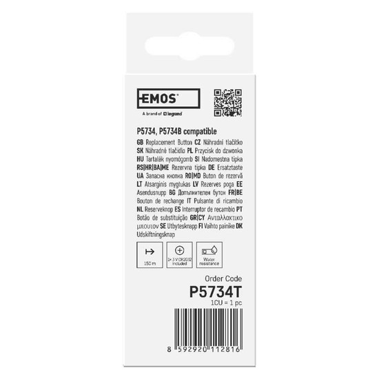 Emos Klingeltaster kompatibel mit P5734 P5735 IP56 150m P5734T
