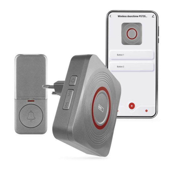Emos Funkklingel GoSmart WiFi Schwarz/Silber 150m bis 8 Tasten P5735SS