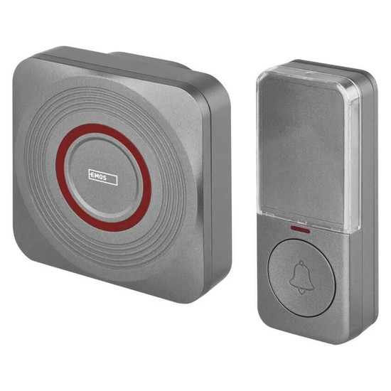 Emos Funkklingel GoSmart WiFi Schwarz/Silber 150m bis 8 Tasten P5735SS