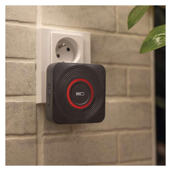 Emos Funkklingel GoSmart WiFi Schwarz/Silber 150m bis 8 Tasten P5735SS