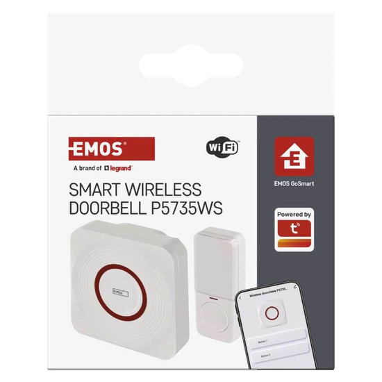 Emos Funkklingel GoSmart WiFi Weiß/Silber 150m bis 8 Tasten P5735WS