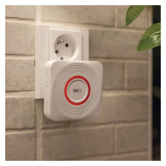 Emos Funkklingel GoSmart WiFi Weiß/Silber 150m bis 8 Tasten P5735WS