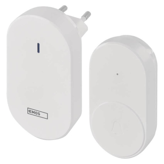 Emos Funkklingel batterielose Taste 38 Melodien Weiß P5739W