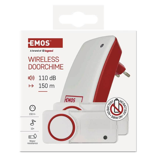 Emos Funkklingel batterielose Taste 150m 2 Tasten P5750.2T