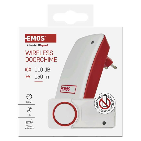 Emos Funkklingel batterielose Taste 150m bis 8 Tasten P5750