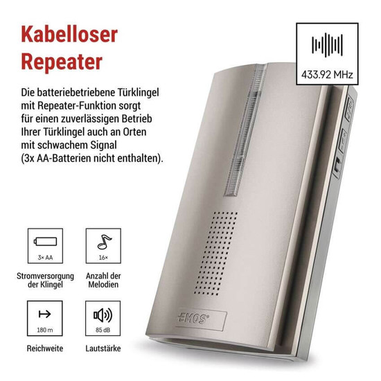 Emos Funkklingel Zusatzklingel für P5760N P5763N 3x AA P5763RN