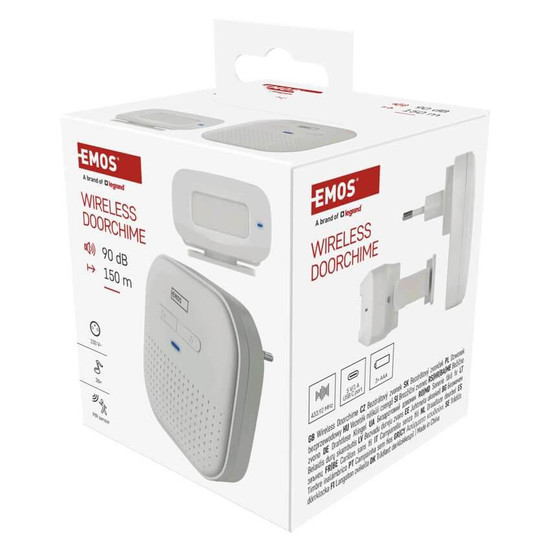 Emos Funkklingel mit PIR-Sensor 38 Melodien netzbetrieben P57P01