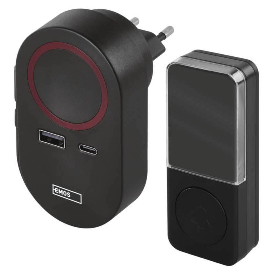 Emos Funkklingel mit USB-C PD35W und USB-A 150m P57U01