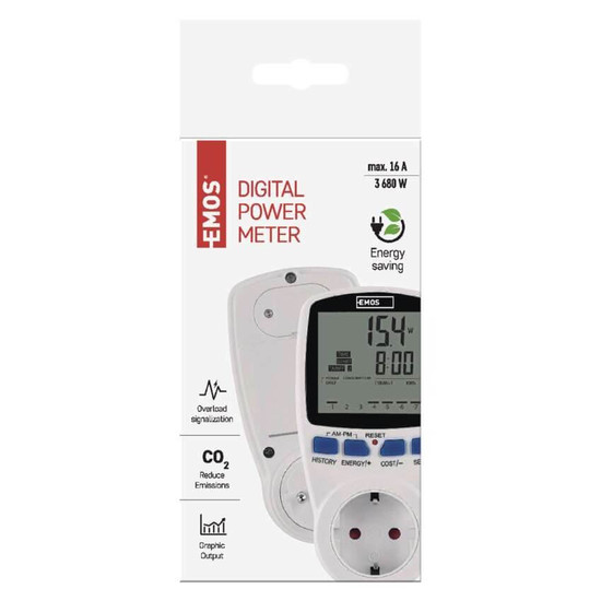 Emos Energiekostenmessgerät bis 3680W LED-Anzeige P5822
