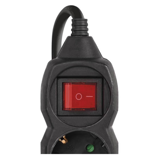 Emos Steckdosenleiste 4-fach mit Schalter 3m Schwarz PVC PC1423R
