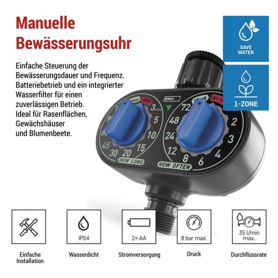 Emos Bewässerungscomputer mechanisch 1 Weg IP54 PW56001