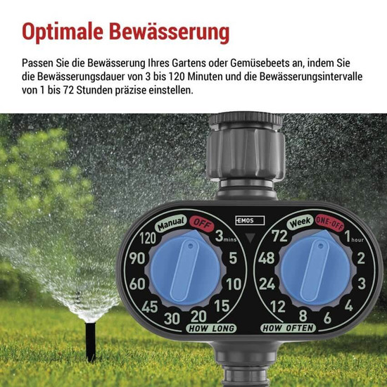 Emos Bewässerungscomputer mechanisch 1 Weg IP54 PW56001