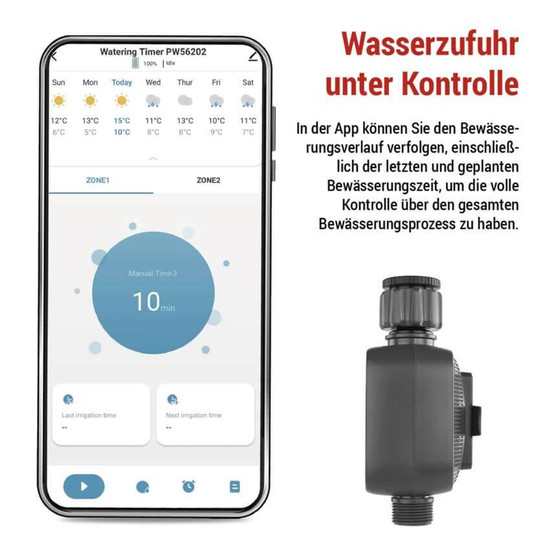 Emos Bewässerungscomputer GoSmart Bluetooth 5.0 2 Wege IP54 PW56202