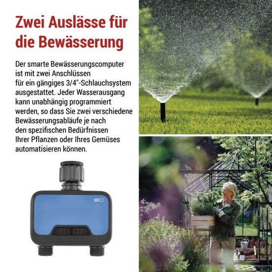 Emos Bewässerungscomputer GoSmart Bluetooth 5.0 2 Wege IP54 PW56202
