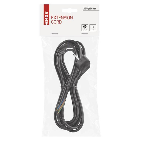 Emos Anschlussleitung PVC 3x1,0mm² 5m Schwarz S18315