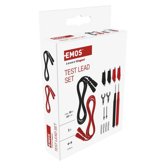 Emos Messleitungen mit Wechselspitzen 1A 30V/60V Rot Schwarz S4001R