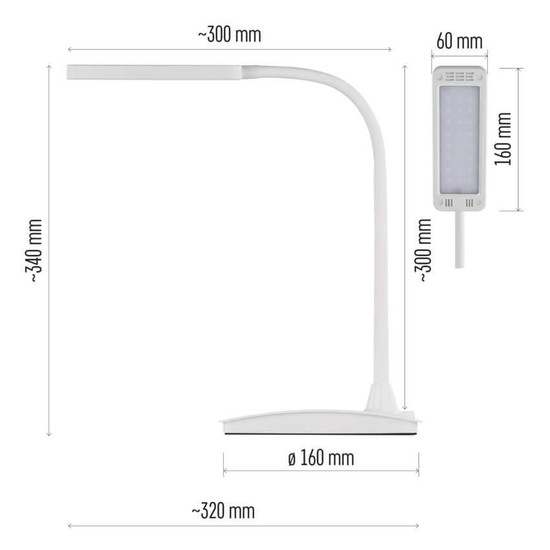 Emos LED Schreibtischleuchte 6W CCT warm-/neutral-/tageslichtweiss 3000K/4500K/6800K Weiß 17x10,5cm Z7599W