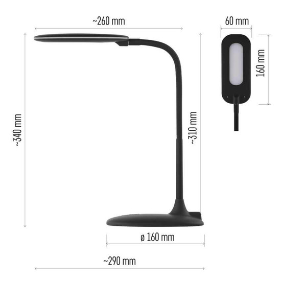 Emos LED Schreibtischleuchte 6,5W neutralweiss 4000K Schwarz 16x55cm Z7602B