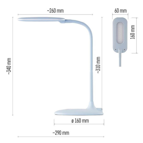 Emos LED Schreibtischleuchte 6,5W neutralweiss 4000K Blau 16x55cm Z7602BL