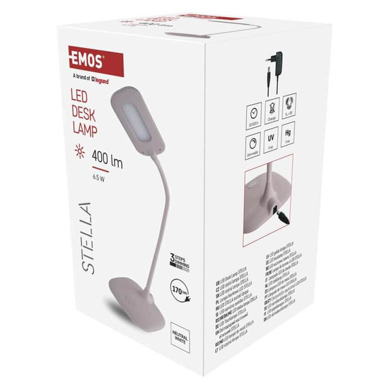 Emos LED Schreibtischleuchte 6,5W neutralweiss 4000K Rosa 16x55cm Z7602P