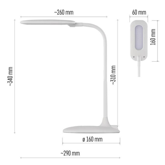 Emos LED Schreibtischleuchte 6,5W neutralweiss 4000K Weiß 16x55cm Z7602W
