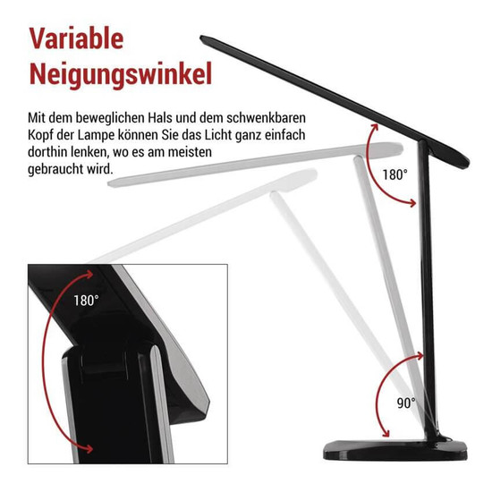 Emos LED Schreibtischleuchte 7,2W CCT warm-/neutral-/tageslichtweiss 2700K/4000K/6500K Schwarz 37x34cm Z7619B