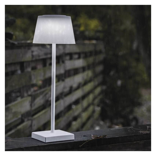 Emos LED Schreibtischleuchte 4W CCT warm-/neutralweiss 3000K/4000K/5000K Akku IP44 Weiß 33x13cm Z7630W
