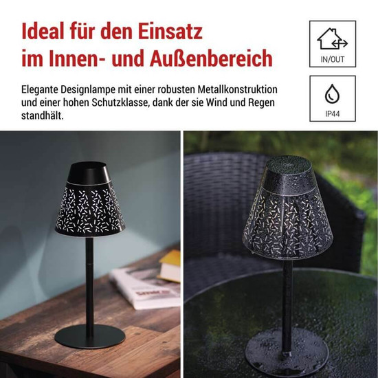 Emos LED Schreibtischleuchte 4,2W neutralweiss 4000K Akku IP44 Schwarz 35x13cm Z7634