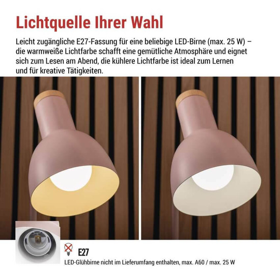 Emos LED Schreibtischleuchte 25W Rosa 15x15cm Z7640P