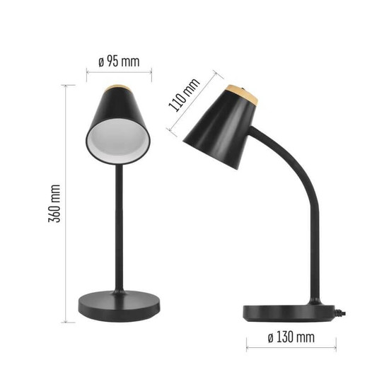 Emos LED Schreibtischleuchte 4,5W neutralweiss 4000K Schwarz 13x13cm Z7641B