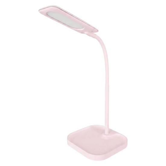 Emos LED Schreibtischleuchte 9,2W CCT warm-/tageslichtweiss 3000K/6000K dimmbar Pink 15,5x15,5cm Z7644P