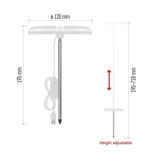 Emos LED Pflanzenleuchte 8W warmweiss 3100K dimmbar Weiß 12x12cm Z7902