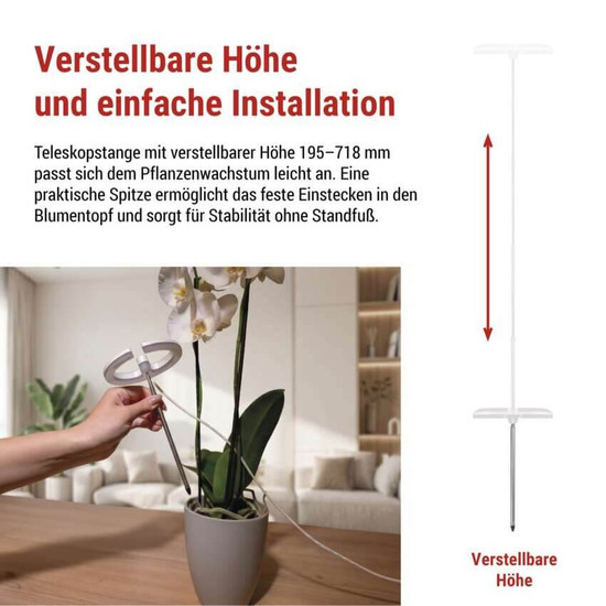 Emos LED Pflanzenleuchte 8W warmweiss 3100K dimmbar Weiß 12x12cm Z7902