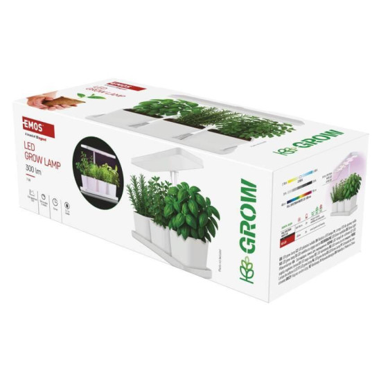 Emos LED Pflanzenleuchte 7W warmweiss 3200K dimmbar Weiß 32x13cm Z7904