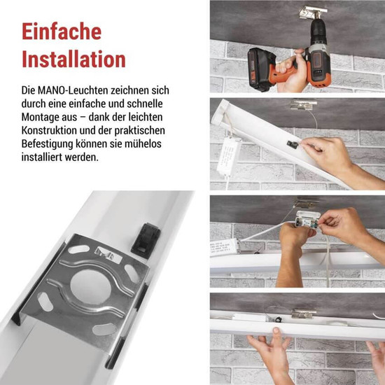 Emos LED Feuchtraumleuchte Mano 20W neutralweiss 4000K Weiß 60cm ZAB911