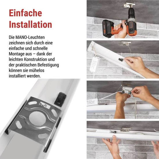 Emos LED Feuchtraumleuchte Mano 40W neutralweiss 4000K Weiß 120cm ZAB912