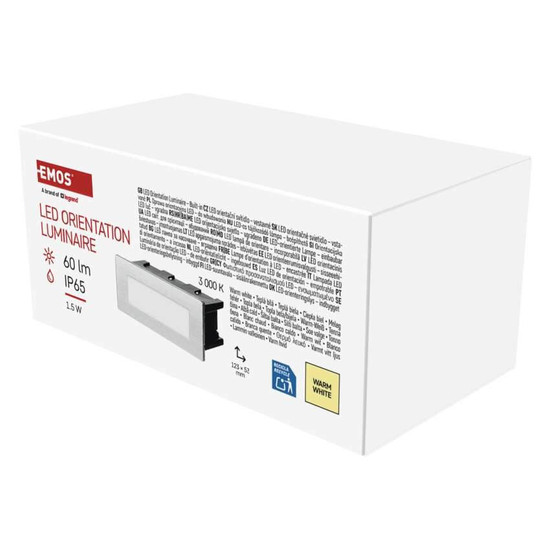 Emos LED Orientierungsleuchte Amal 1,5W warmweiss 3000K IP65 Edelstahl Aluminium ZC0108