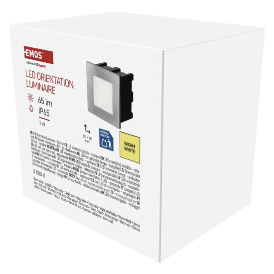 Emos LED Orientierungsleuchte Amal 2W warmweiss 3000K IP65 Edelstahl Aluminium ZC0109