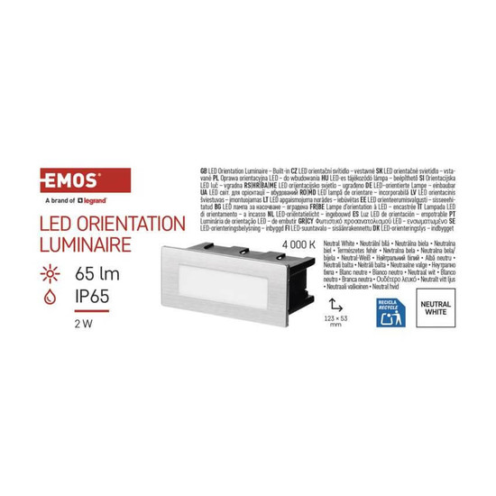Emos LED Orientierungsleuchte Amal 2W neutralweiss 4000K IP65 Edelstahl Aluminium ZC0110