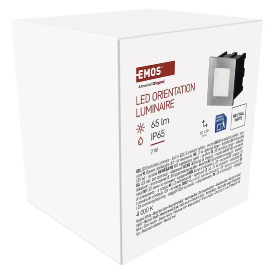 Emos LED Orientierungsleuchte Amal 2W neutralweiss 4000K IP65 Edelstahl Aluminium ZC0111