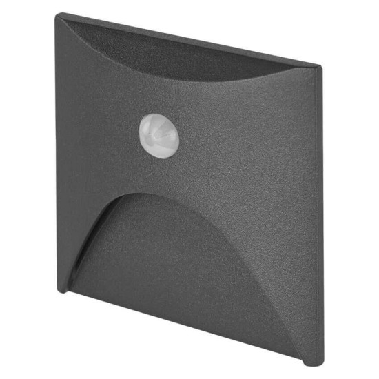 Emos LED Orientierungsleuchte Adel 2,5W warmweiss 2700K Bewegungsmelder IP65 Grau Aluminium ZCD0323