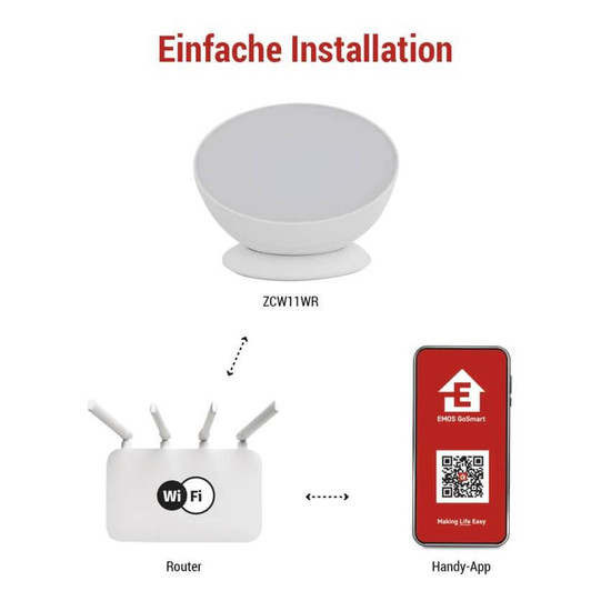 Emos LED Tischleuchte GoSmart RGB 7W CCT warm-/tageslichtweiss 3000K/6500K WiFi Weiß ZCW11WR