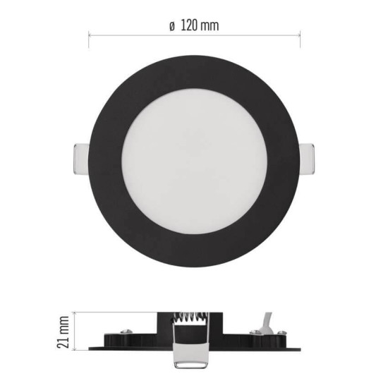 Emos LED Einbaustrahler Nexxo 7W CCT warm-/neutralweiss 3000K/3500K/4000K Schwarz Aluminium Ø12cm ZD1323
