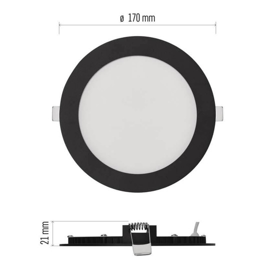 Emos LED Einbaustrahler Nexxo 12,5W CCT warm-/neutralweiss 3000K/3500K/4000K Schwarz Aluminium Ø17cm ZD1333